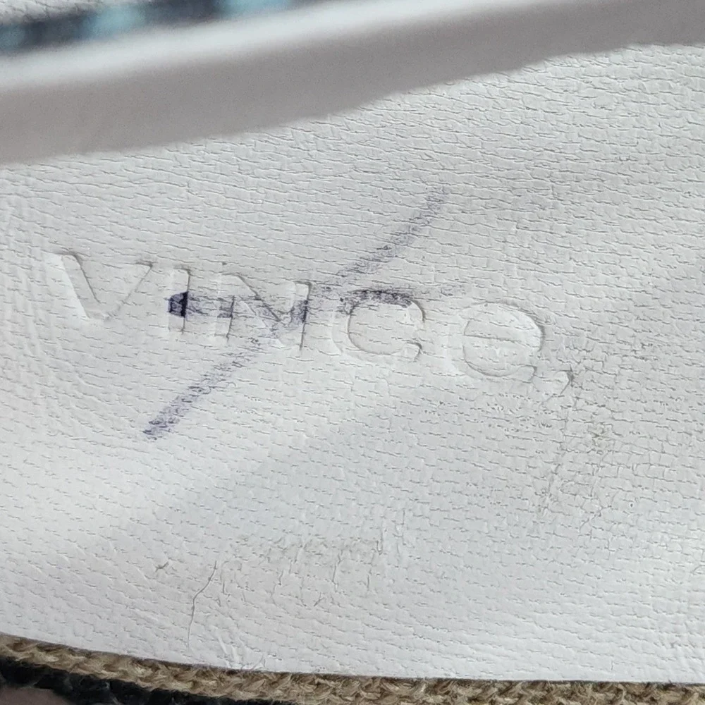 Vince Glyn Espadrille Wedge‎ Sandals 6 Wom Slingback Blue Snake Skin Leather NEW